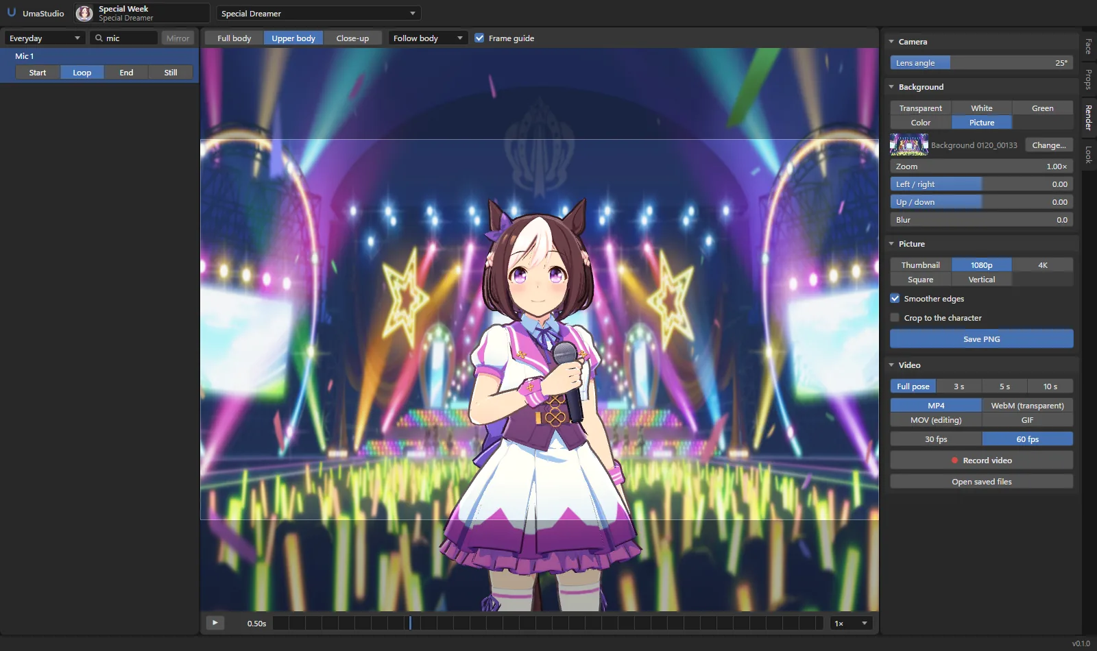 The Render tab
